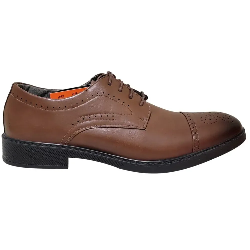 Deer Stags Men Gramercy Cap Toe Brogue Derby Oxfords Size US 10.5M Brown Vegan